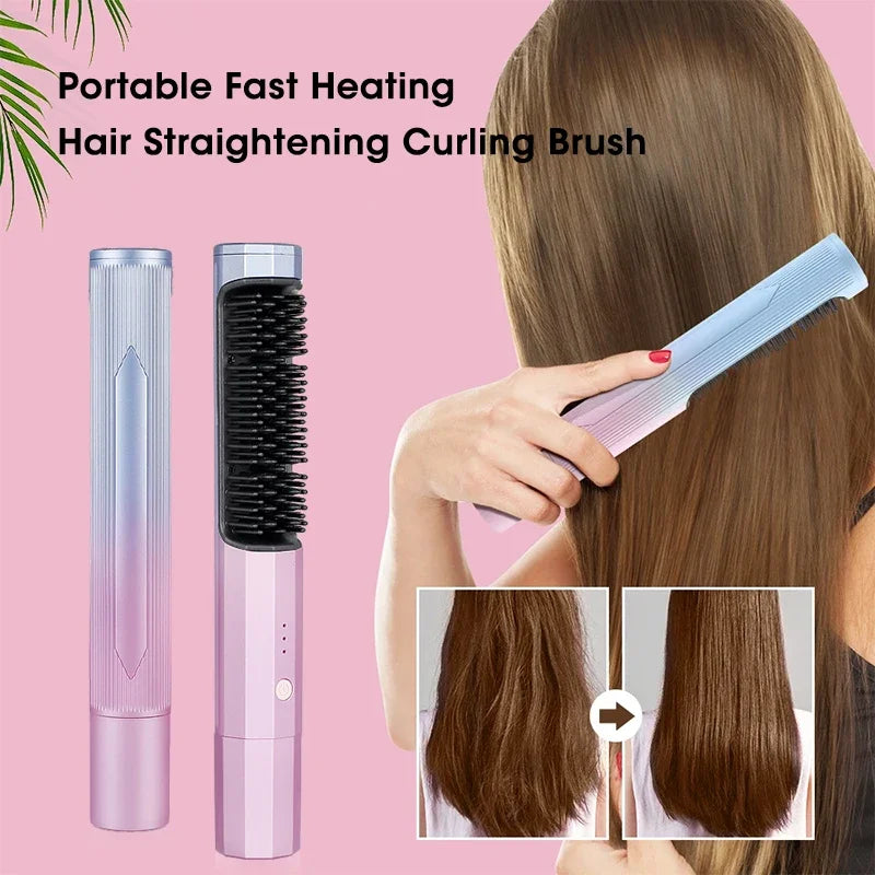 Electric Hair Brush Straightening Brush Hot Heating Comb Men Beard Hair Wigs Professional Hair Straightener Curlers for Women